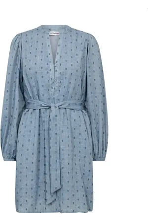 Co`Couture Dames, Jurken, Blauw, Maat: M Katoen
