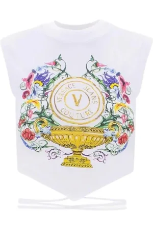 VERSACE Dames, Tops, Wit, Maat: S Katoen