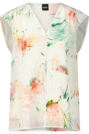 HUGO BOSS Dames, Blouses & Shirts, Veelkleurig, Maat: XS Zijde