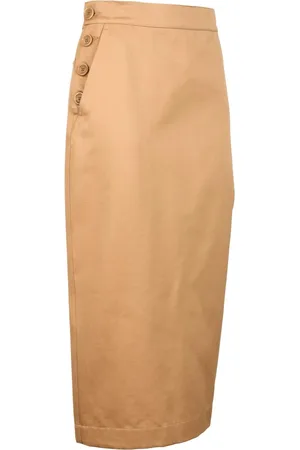 Max Mara Dames, Rokken, Bruin, Maat: M Katoen