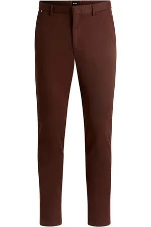 HUGO BOSS Heren, Broeken, Bruin, Maat: XL Katoen