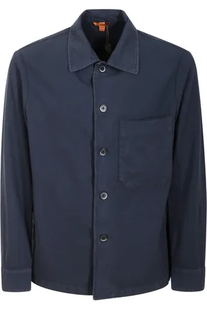 BARENA Heren, Jassen, Blauw, Maat: L Katoen