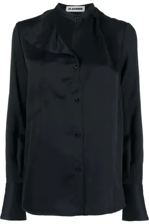 Jil Sander Dames, Blouses & Shirts, Blauw, Maat: M Viscose