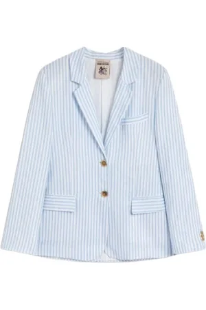 SEMICOUTURE Dames, Jassen, Blauw, Maat: XS Linnen