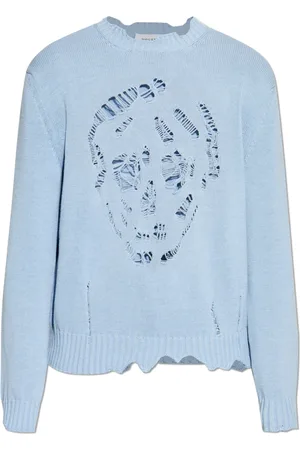 Alexander McQueen Heren, Truien, Blauw, Maat: S Katoen