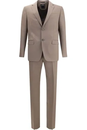 Ermenegildo Zegna Heren, Pakken, Bruin, Maat: XL Wol