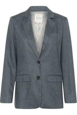 Part Two Dames, Jassen, Blauw, Maat: 2XL Linnen