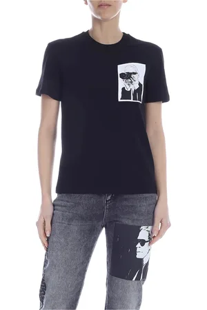 Karl Lagerfeld Dames, Tops, Zwart, Maat: XS Katoen