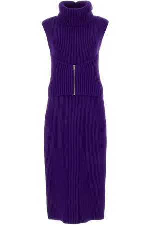 Jil Sander Dames, Jurken, Paars, Maat: S Wol