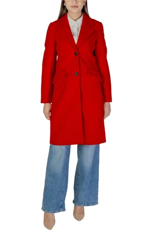 VERO MODA Dames, Mantels, Rood, Maat: L Wol