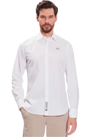 La Martina Heren, Overhemden, Wit, Maat: 2XL Katoen