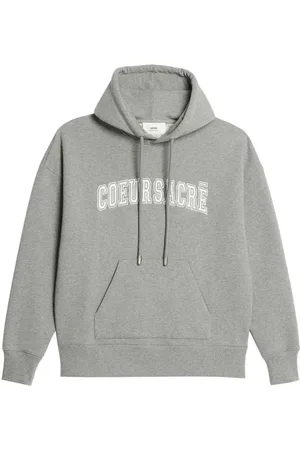 Ami Heren, Sweatshirts & Hoodies, Grijs, Maat: 2XL Katoen