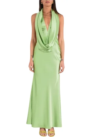 ACTUALEE Dames, Jurken, Groen, Maat: XL Satijn
