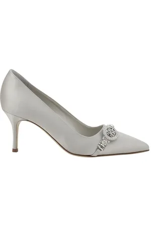 Manolo Blahnik Dames, Schoenen, Grijs, Maat: 38 EU Satijn