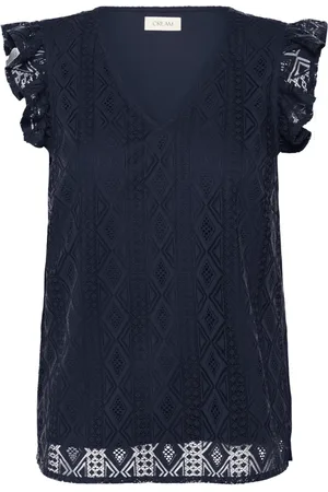 Cream Dames, Blouses & Shirts, Blauw, Maat: S Poliester