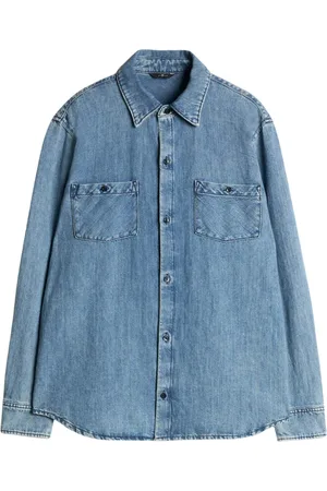 7 for all Mankind Heren, Overhemden, Blauw, Maat: S Katoen