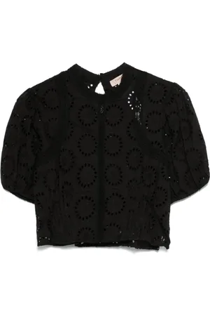 Twin-Set Dames, Blouses & Shirts, Zwart, Maat: S Katoen