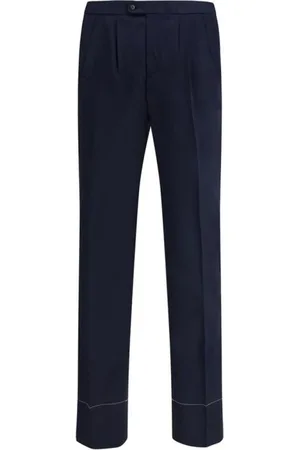 BRIONI Heren, Broeken, Blauw, Maat: S Wol
