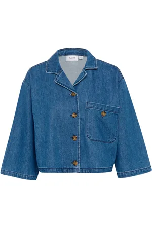 Saint Tropez Dames, Jassen, Blauw, Maat: XS Denim