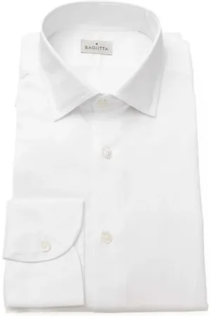 BAGUTTA Heren, Overhemden, Wit, Maat: 2XL Katoen