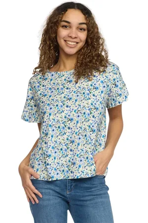 2-Biz Dames, Blouses & Shirts, Blauw, Maat: S Viscose
