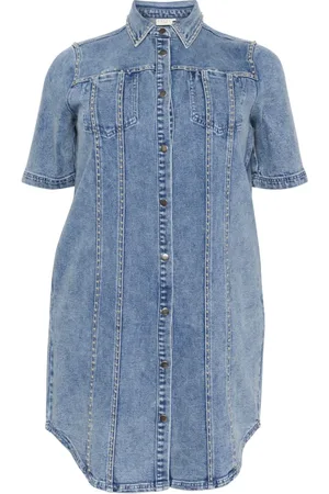 Kaffe Dames, Jurken, Blauw, Maat: 3XL Denim