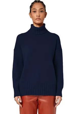 ALPHA STUDIO Dames, Truien, Blauw, Maat: 5XL Kasjmier