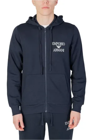 Emporio Armani Heren, Sweatshirts & Hoodies, Blauw, Maat: S Katoen