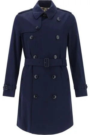 Burberry Heren, Mantels, Blauw, Maat: 2XL Katoen