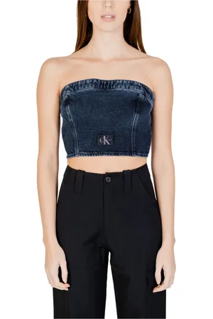 Calvin Klein Dames, Tops, Blauw, Maat: S Katoen