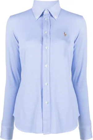 Ralph Lauren Dames, Blouses & Shirts, Blauw, Maat: XS Katoen