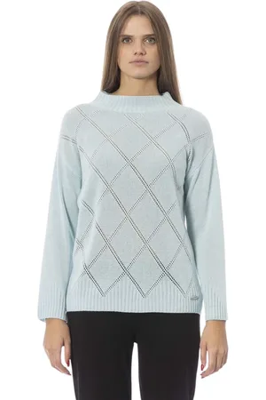 BALDININI Dames, Truien, Blauw, Maat: L Wol