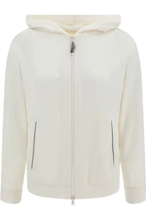 Brunello Cucinelli Dames, Sweatshirts & Hoodies, Wit, Maat: XL Katoen