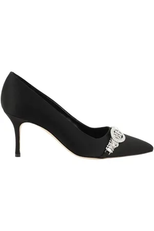 Manolo Blahnik Dames, Schoenen, Zwart, Maat: 38 EU Satijn