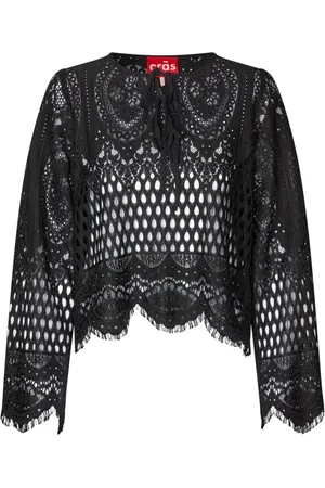Crās Dames, Blouses & Shirts, Zwart, Maat: S Katoen