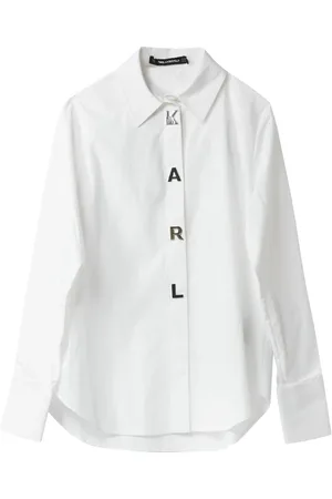 Karl Lagerfeld Dames, Blouses & Shirts, Wit, Maat: M Katoen