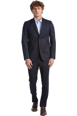 BALDININI Heren, Pakken, Blauw, Maat: M Tweed