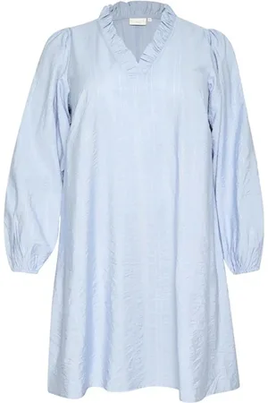 Kaffe Dames, Jurken, Blauw, Maat: 4XL Nylon
