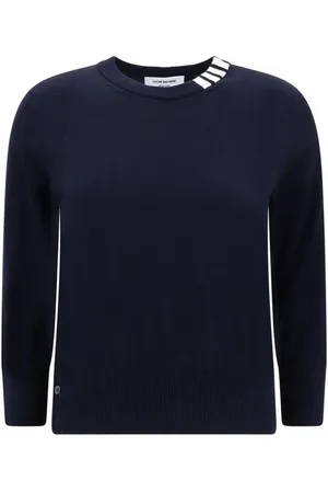 Thom Browne Dames, Truien, Blauw, Maat: S Katoen