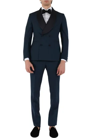 PAOLONI Heren, Pakken, Blauw, Maat: M Wol