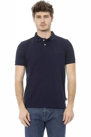 BALDININI Heren, Tops, Blauw, Maat: M Katoen