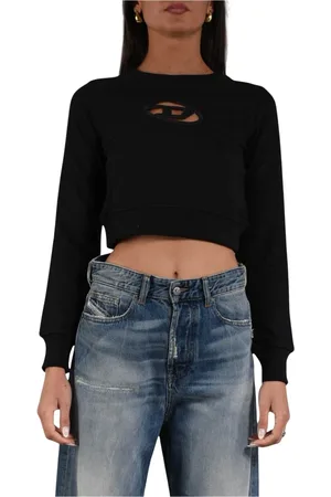 Diesel Dames, Sweatshirts & Hoodies, Zwart, Maat: M Katoen