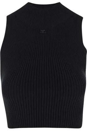Courrèges Dames, Truien, Zwart, Maat: XS Katoen