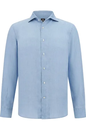Boggi Milano Heren, Overhemden, Blauw, Maat: XL Linnen