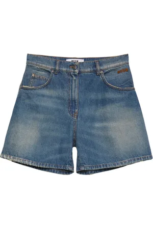 Msgm Dames, Korte broeken, Blauw, Maat: 2XS Denim