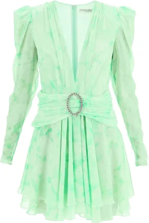 Alessandra Rich Dames, Jurken, Groen, Maat: 2XS Zijde