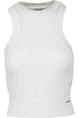 Calvin Klein Dames, Tops, Wit, Maat: M Katoen