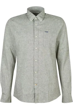 Barbour Heren, Overhemden, Groen, Maat: S Linnen