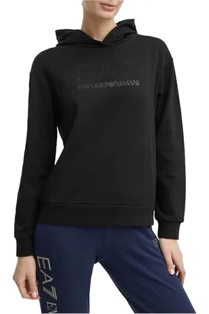 EA7 Dames, Sweatshirts & Hoodies, Zwart, Maat: S Katoen