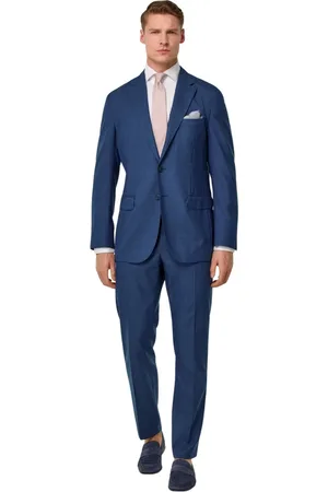 Boggi Milano Heren, Pakken, Blauw, Maat: S Wol
